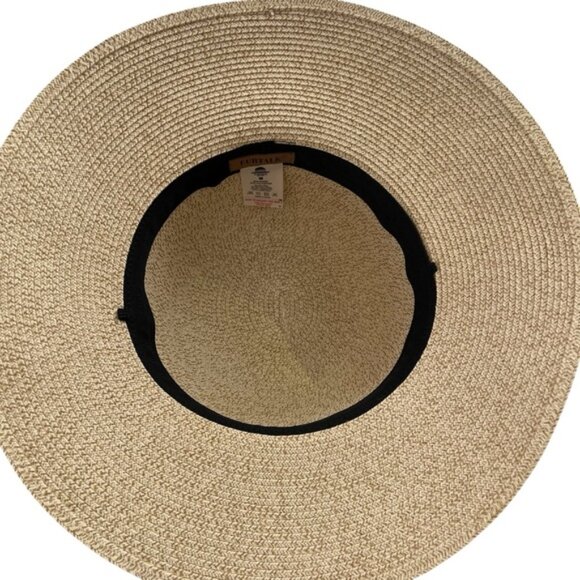 NWT Woven sunhat with ivory ribbon 3.5 inch brim size L - Picture 11 of 14